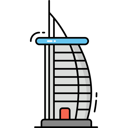 Burj arab Generic Outline Color icon