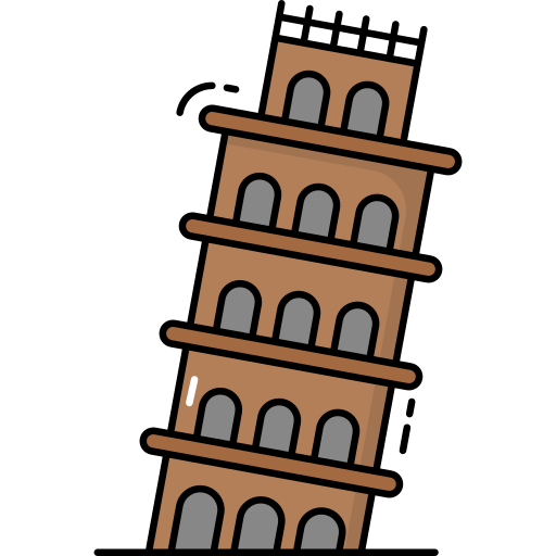 ピサの斜塔 Generic Outline Color icon