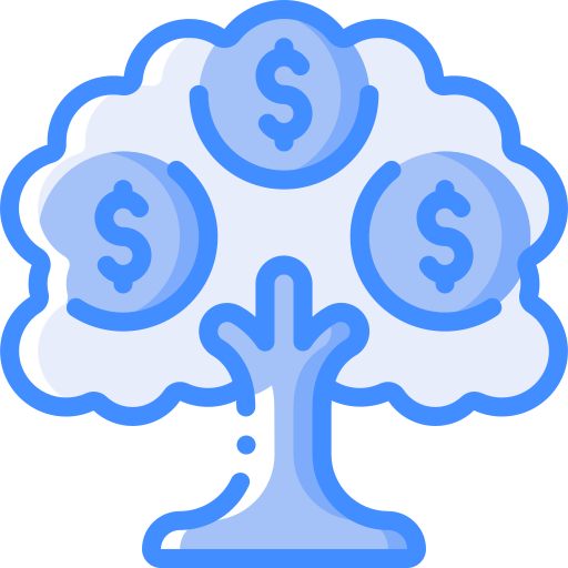 Money tree Basic Miscellany Blue icon
