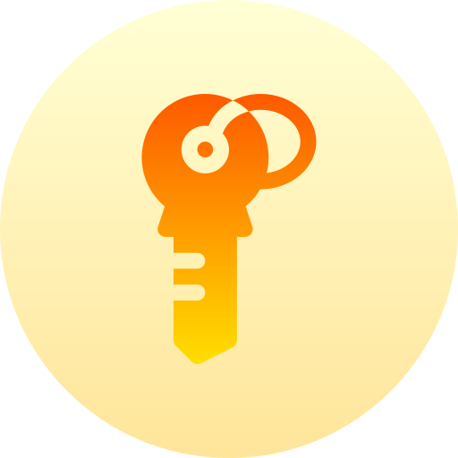 Key Basic Gradient Circular icon