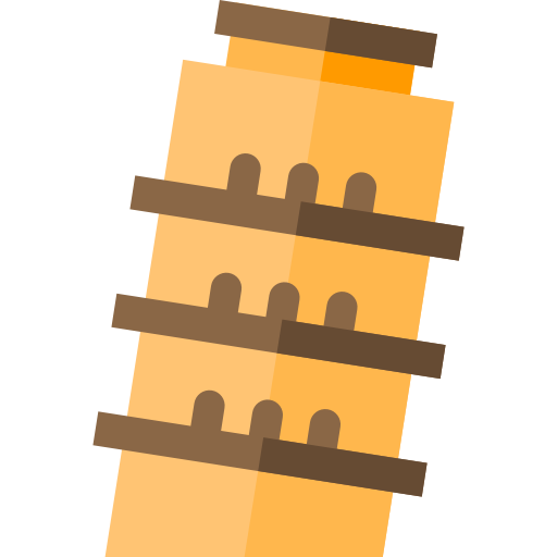 torre pendente di pisa Basic Straight Flat icona