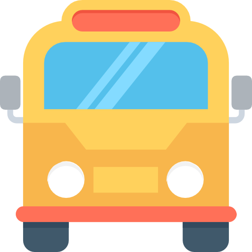 Ônibus escolar Flat Color Flat Ícone