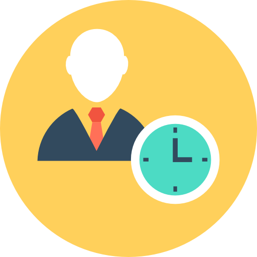 horario de trabajo Flat Color Circular icono