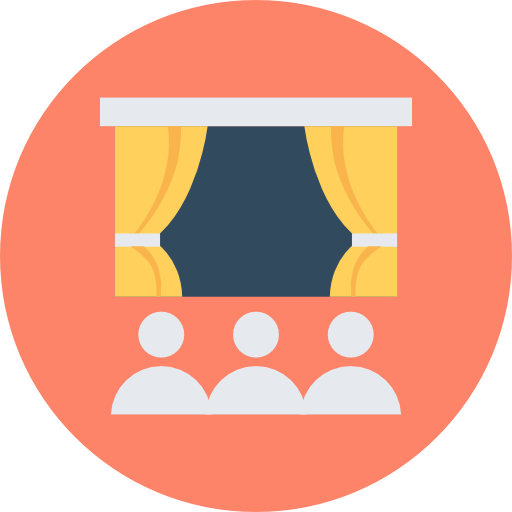 theater Flat Color Circular icon