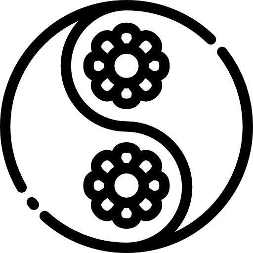 yin yang Detailed Rounded Lineal icono