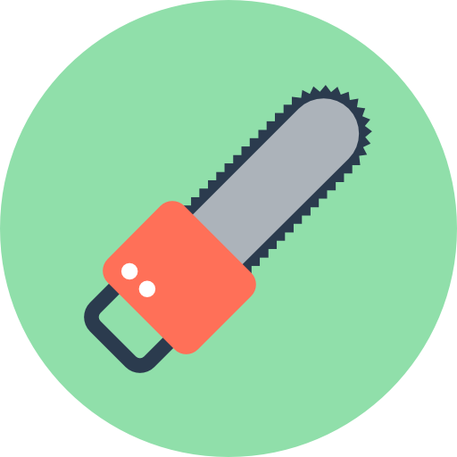Chainsaw Flat Color Circular icon