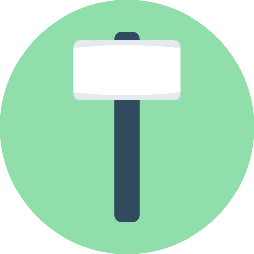 martillo Flat Color Circular icono