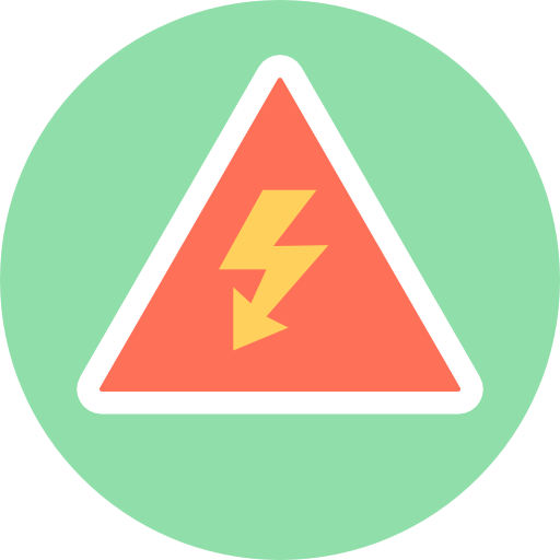 High voltage Flat Color Circular icon