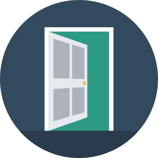 Open door Flat Color Circular icon