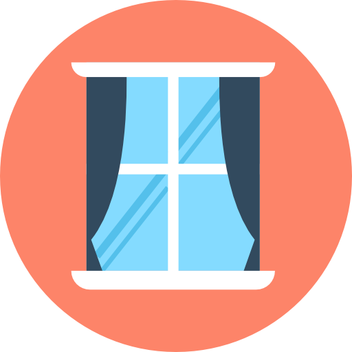 ventana Flat Color Circular icono