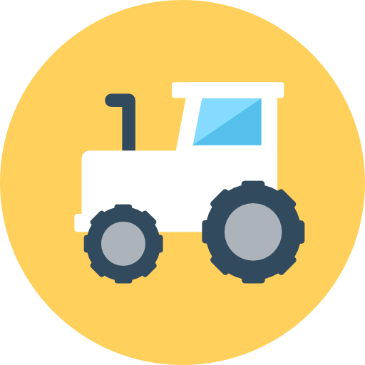 tractor Flat Color Circular icono