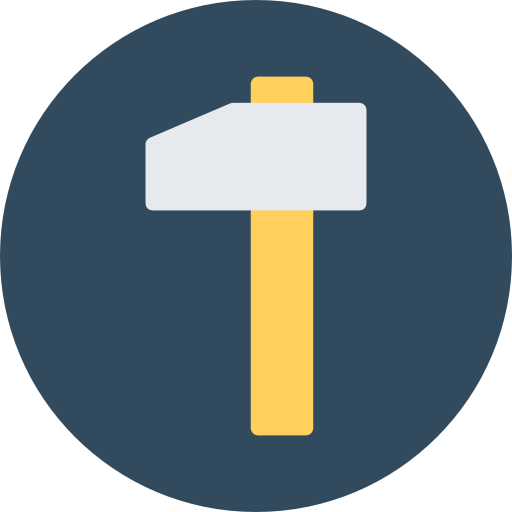 Hammer Flat Color Circular icon