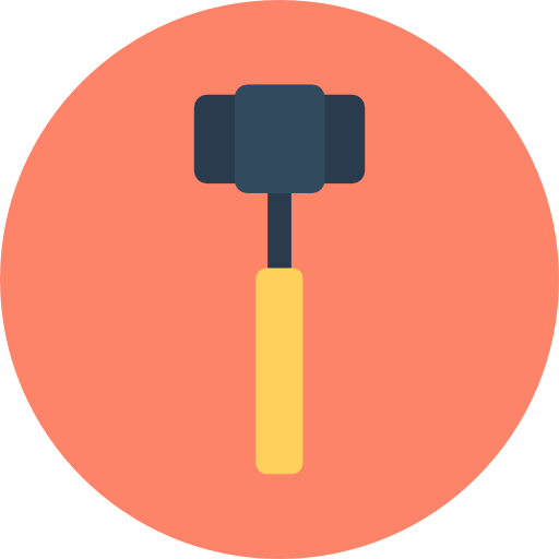Hammer Flat Color Circular icon