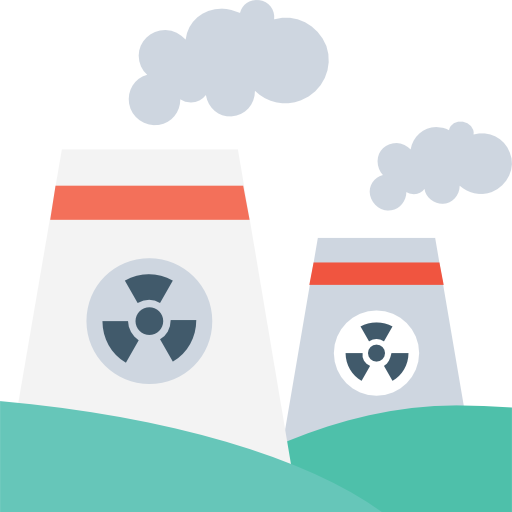 Nuclear plant Flat Color Flat icon