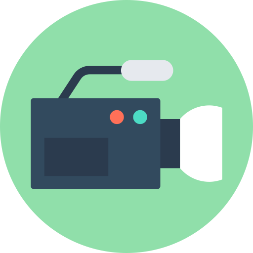 kamera Flat Color Circular ikona