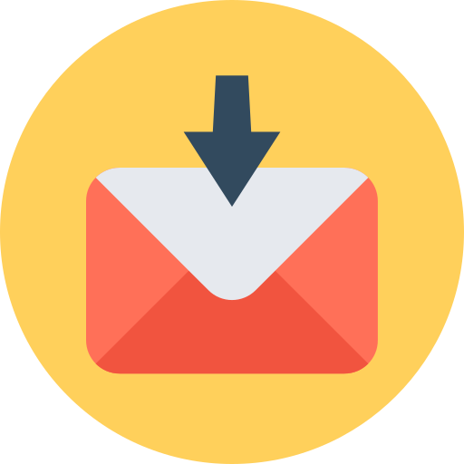 e-mail Flat Color Circular ikona