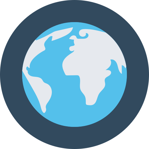 地球 Flat Color Circular icon