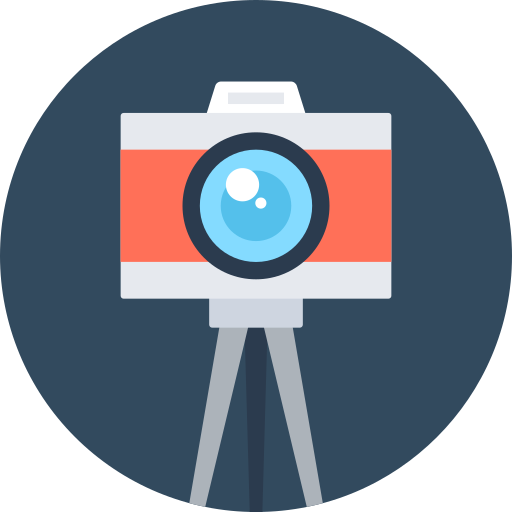 cámara Flat Color Circular icono