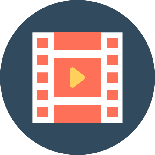 Видео-плеер Flat Color Circular иконка