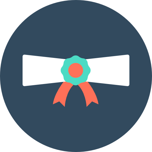 diploma Flat Color Circular icoon