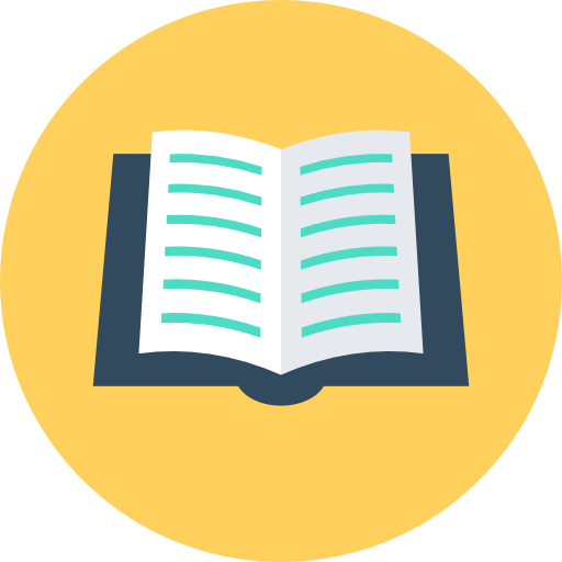 open boek Flat Color Circular icoon