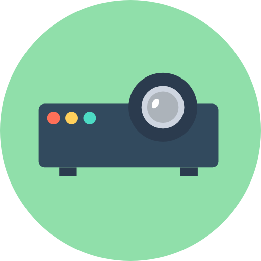 proyector Flat Color Circular icono