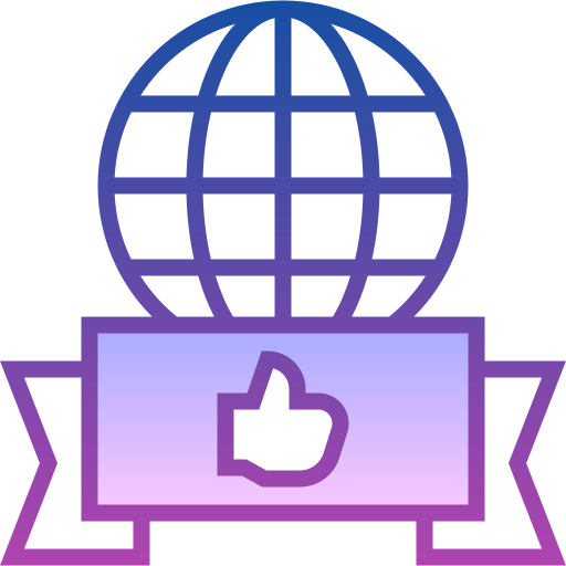 global Detailed bright Gradient icono