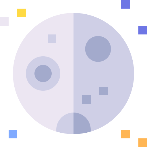 Full moon Basic Straight Flat icon