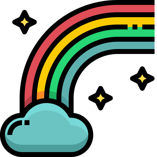 arcoíris Justicon Lineal Color icono