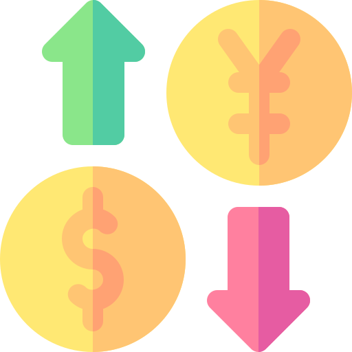 tasso di cambio Basic Rounded Flat icona