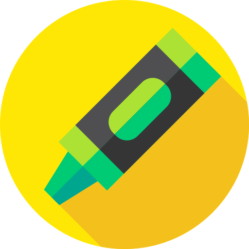 lápiz de color Flat Circular Flat icono