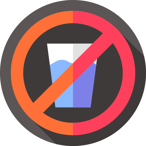 niet drinken Flat Circular Flat icoon