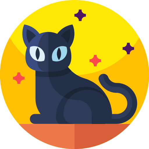 gatto nero Geometric Flat Circular Flat icona
