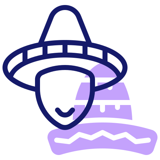meksykański kapelusz Inipagistudio Lineal Color ikona