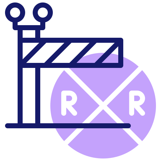 Railroad crossing Inipagistudio Lineal Color icon