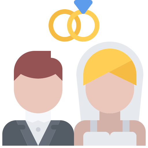 Свадьба Coloring Flat иконка