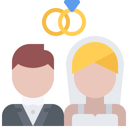 結婚式 Coloring Flat icon