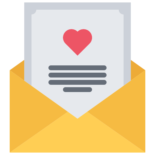 Love letter Coloring Flat icon