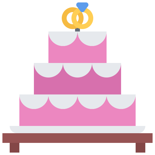 torta nuziale Coloring Flat icona