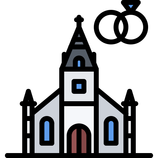 kerk Coloring Color icoon