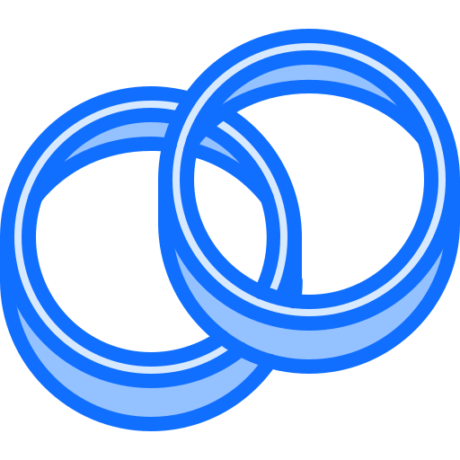 Wedding rings Coloring Blue icon