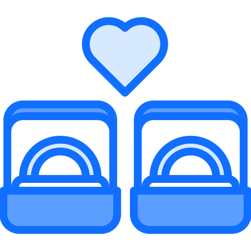 결혼 반지 Coloring Blue icon