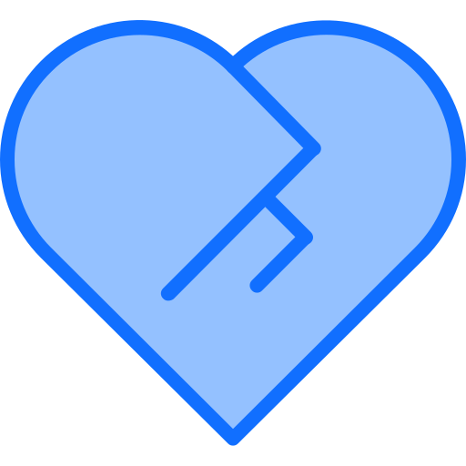 corazón roto Coloring Blue icono