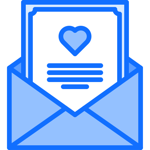 list miłosny Coloring Blue ikona