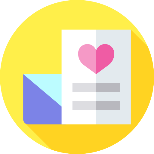 carta de amor Flat Circular Flat icono