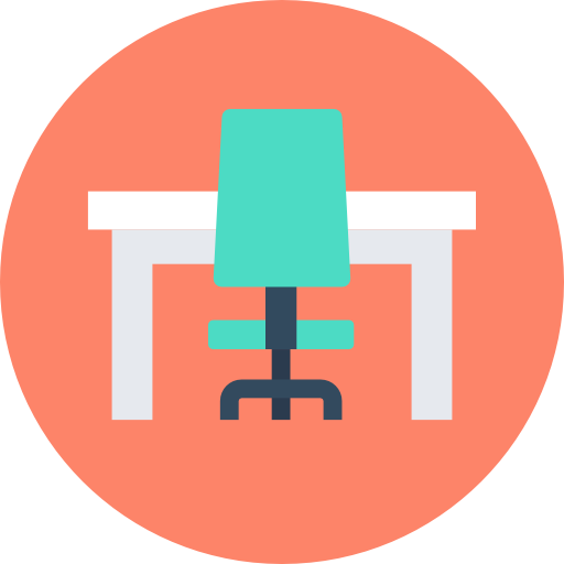 Desk Flat Color Circular icon