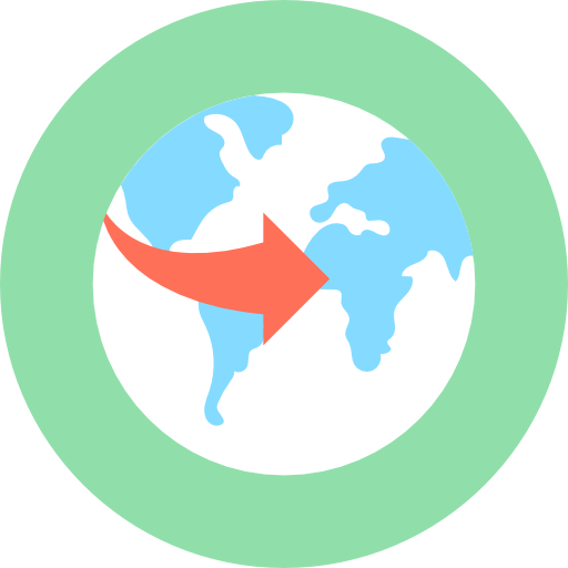wereldwijd Flat Color Circular icoon