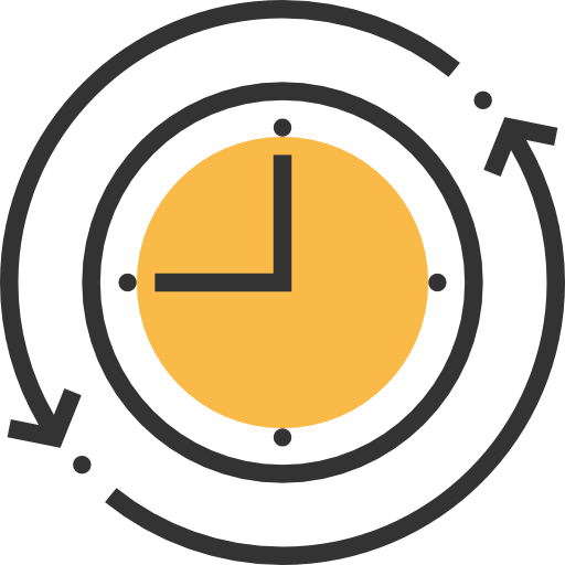 Clock Meticulous Yellow shadow icon