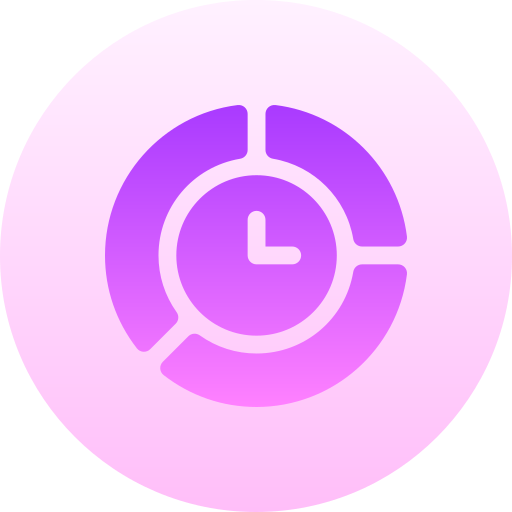 gestion du temps Basic Gradient Circular Icône