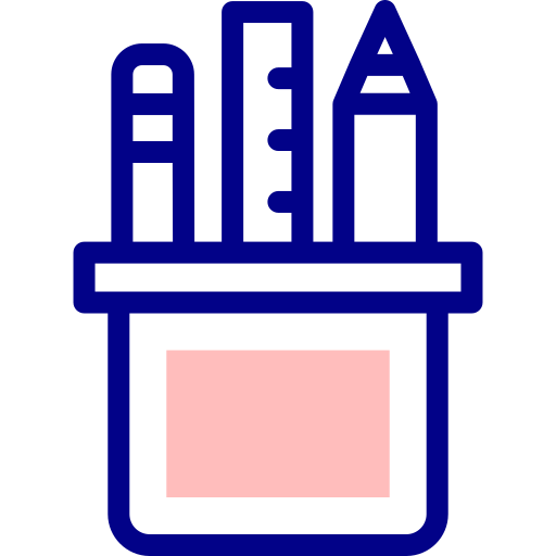 필통 Detailed Mixed Lineal color icon